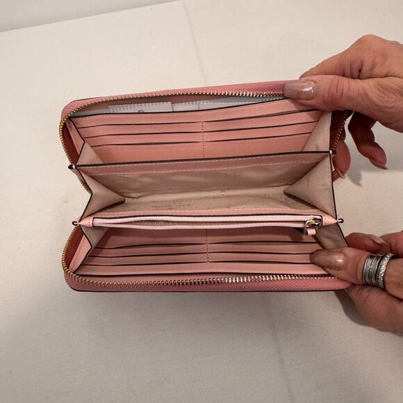 NEW Kate Spade Mavis Street Neda Zip Around Glitter Wallet Rose Pink - Picture 7 of 11